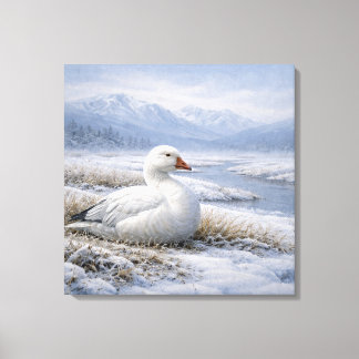 Wildlife Snow Goose Winter Canvas Print
