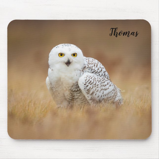 Wildlife Snowy Owl Themed   Mouse Pad (Front)