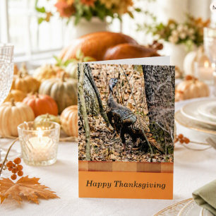 Wildlife Thanksgiving Card, Turkey in the Forest Holiday Card