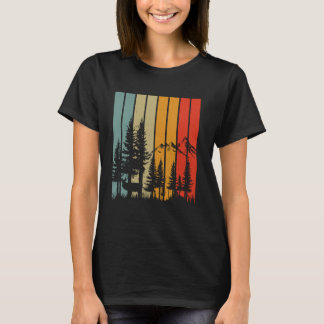 Wildlife Trees Outdoors Nature Retro Forest lover T-Shirt