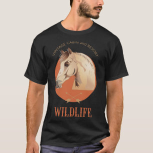 Wildlife Vintage Cabin and Resort Horse Head Sign T-Shirt