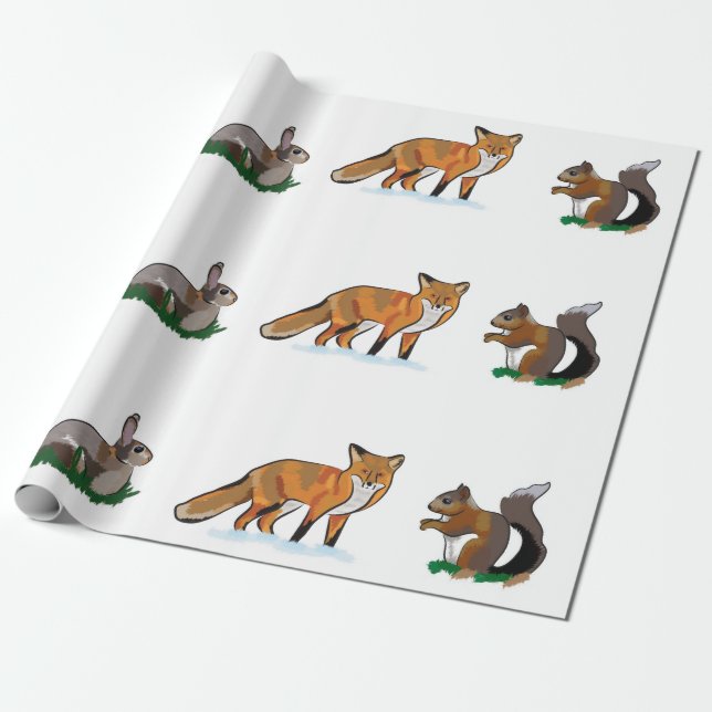 Wildlife wrapping paper (Unrolled)