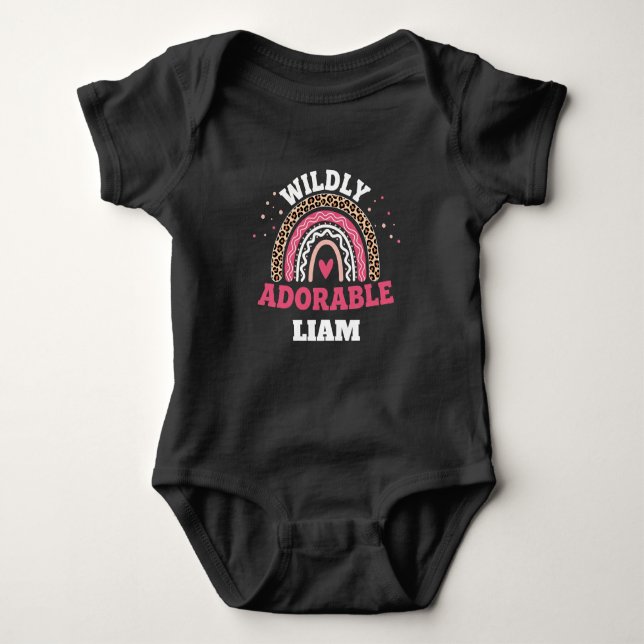 Wildly Adorable Leopard Rainbow Baby Bodysuit (Front)