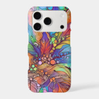 Wildly colorful surreal leafy tangle art