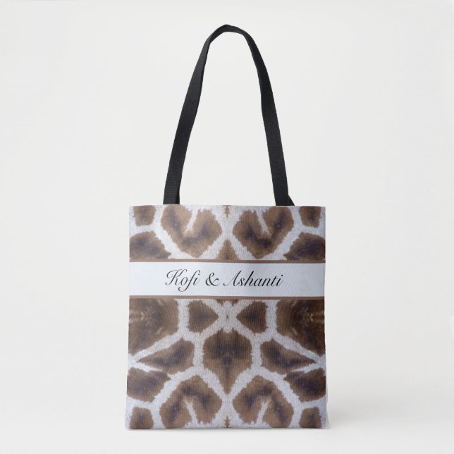 Wildly Elegant | Personalised Safari Giraffe Print Tote Bag (Front)