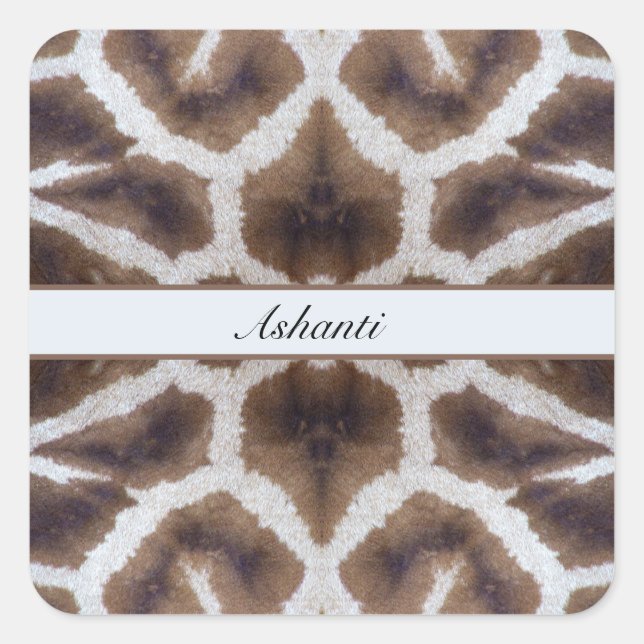 Wildly Elegant | Personalised Safari Giraffe Square Sticker (Front)