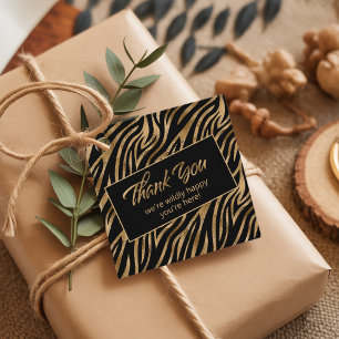 Wildly Happy Bachelorette Zebra Black Gold ID1151 Favour Tags