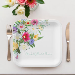 Wildly In Love Bridal Shower Paper Plate