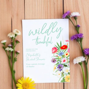 Wildly In Love Bridal Shower Thank You Card