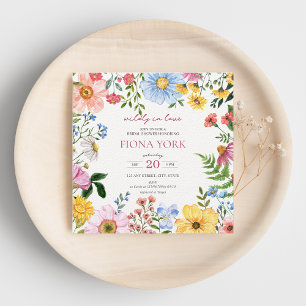 Wildly in Love   Cute Wildflower Bridal Shower  Invitation