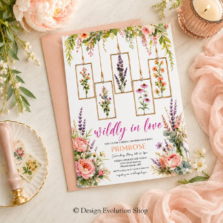 Wildly in Love Wildflower Bridal Shower Invitation