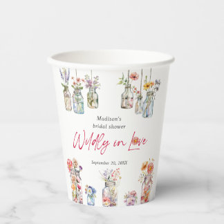 Wildly In Love Wildflower Bridal Shower Welcome Paper Cups