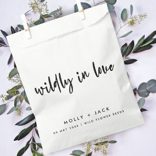 Wildly in Love Wildflower Seeds Modern Wedding Favour Bags