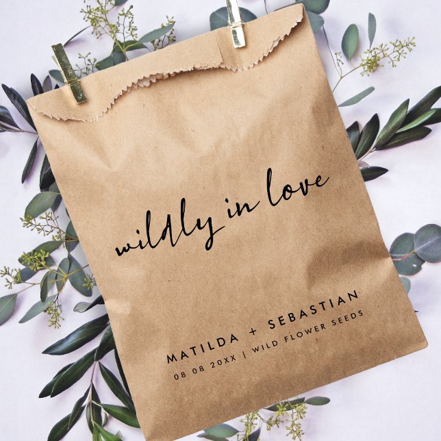 Wildly in Love | Wildflower Seeds Rustic Wedding Favour Bags (Creator Uploaded)
