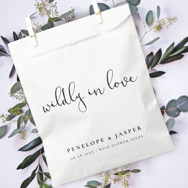 Wildly in Love | Wildflower Seeds Wedding Ecru Favour Bags (Creator Uploaded)