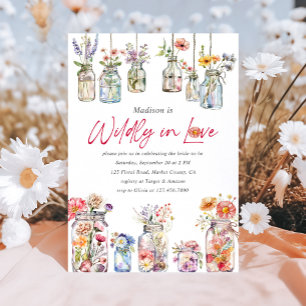 Wildly In Love Wildflower Watercolor Bridal Shower Invitation