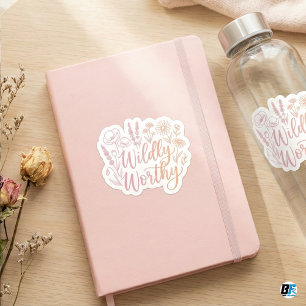 Wildly Worthy   Pink Watercolor Floral Motivation