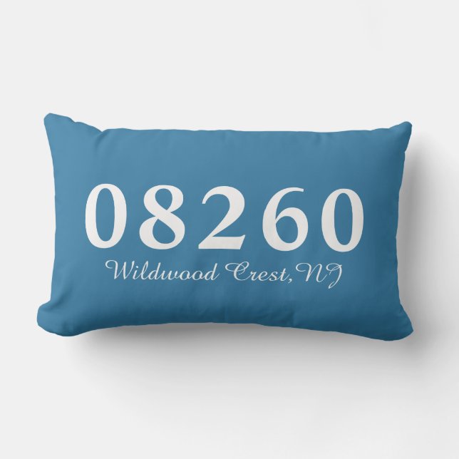 Wildwood Crest NJ 08260 Pillow, Wedding Gift Lumbar Cushion (Front)