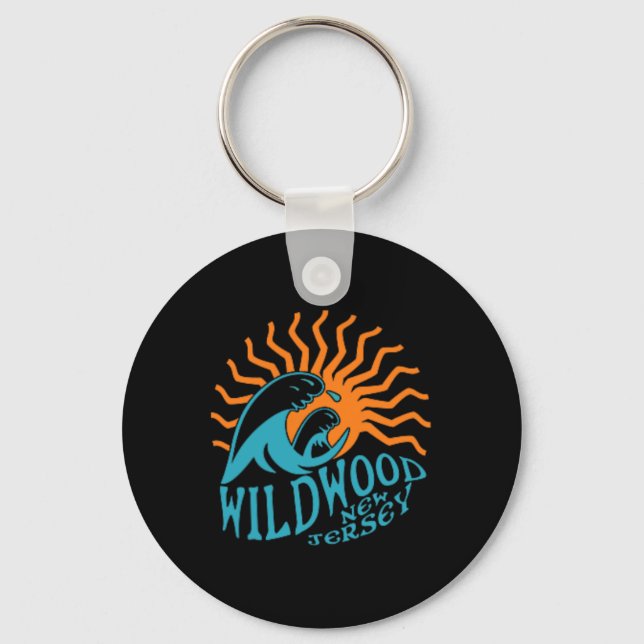 Wildwood New Jersey Beach Front And Back  Key Ring (Front)