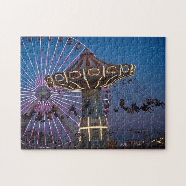 Wildwood NJ – Wave Swing Ride Jigsaw Puzzle (Horizontal)