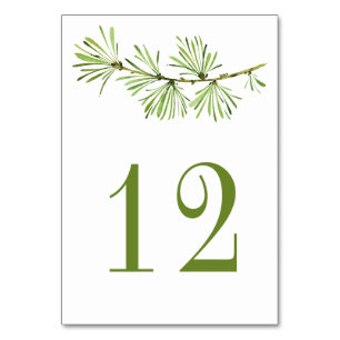 Wildwoods Rustic Minimalist Pine Branch Table Number