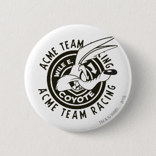 Wile E. Coyote Acme Team Racing B/W 6 Cm Round Badge