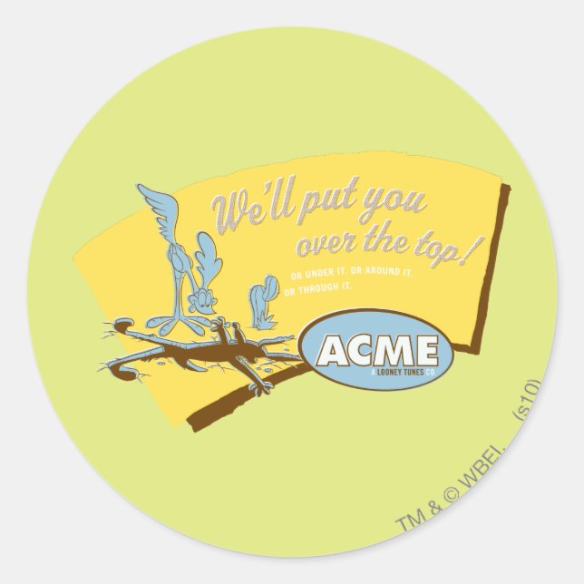WILE E. COYOTE™ and ROAD RUNNER™ Acme Classic Round Sticker (Front)