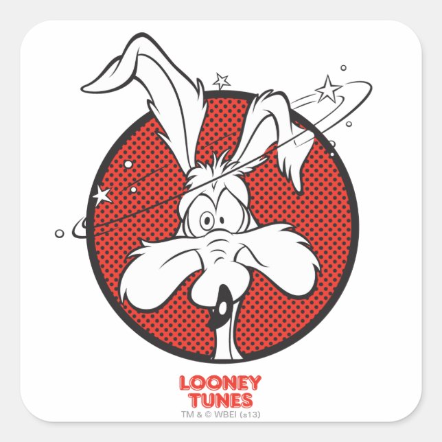 WILE E. COYOTE™ Dotty Icon Square Sticker (Front)