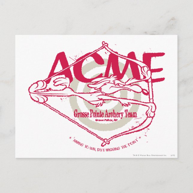 WILE E. COYOTE™ Grosse Pointe Archery Team Postcard (Front)