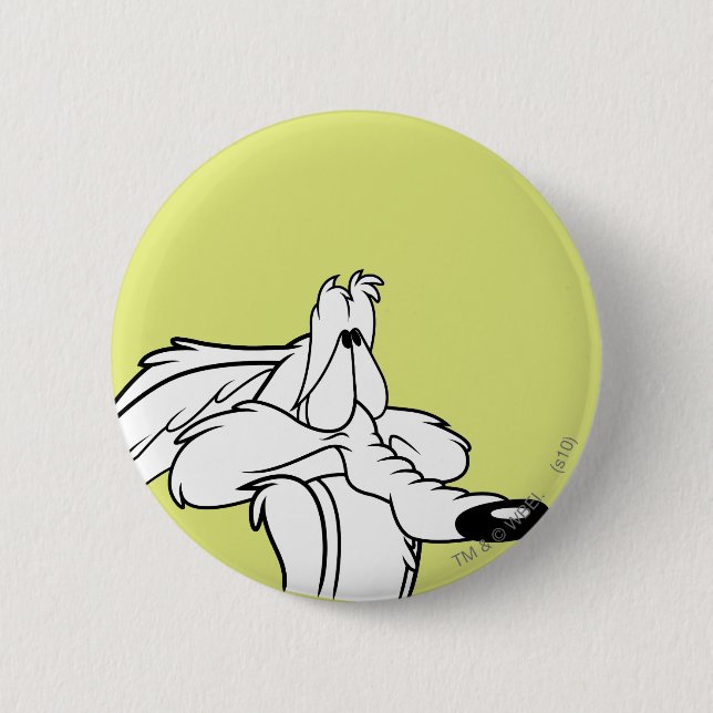 WILE E. COYOTE™ Looking Up 6 Cm Round Badge (Front)