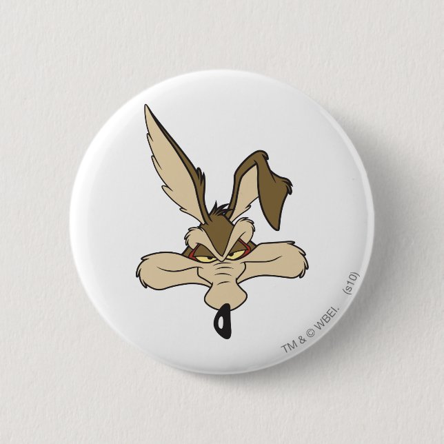 WILE E. COYOTE™ Pleased Head Shot 6 Cm Round Badge (Front)