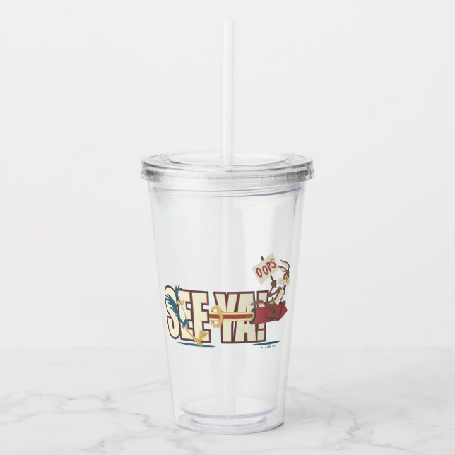 WILE E. COYOTE™ Rocketing Past ROAD RUNNER™ Acrylic Tumbler (Front)