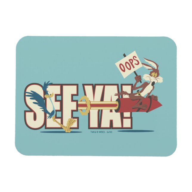 WILE E. COYOTE™ Rocketing Past ROAD RUNNER™ Magnet (Horizontal)