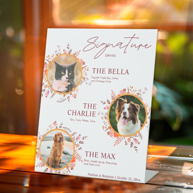Wilflower 3 Photo Signature Drink Sign Wedding Pet (Creator Uploaded)