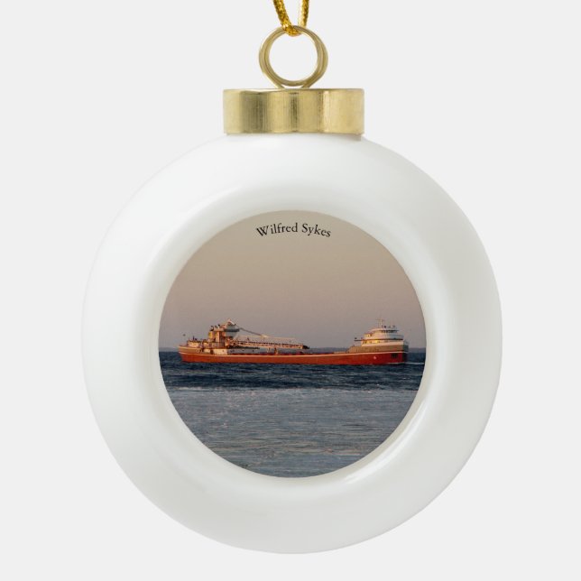 Wilfred Sykes ball or snowflake ornament (Front)