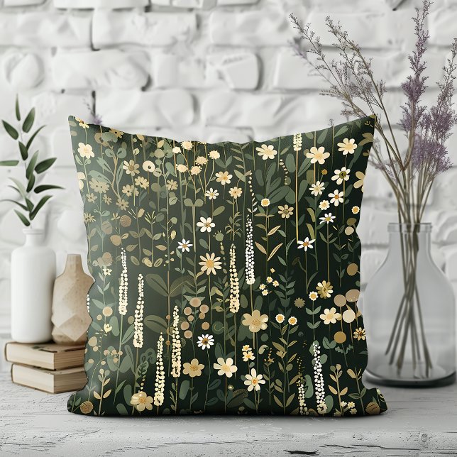 Wilhelmina Dark Daisy Floral Cushion (Creator Uploaded)