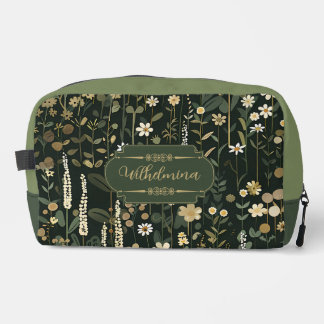 Wilhelmina Dark Daisy Floral Dopp Kit