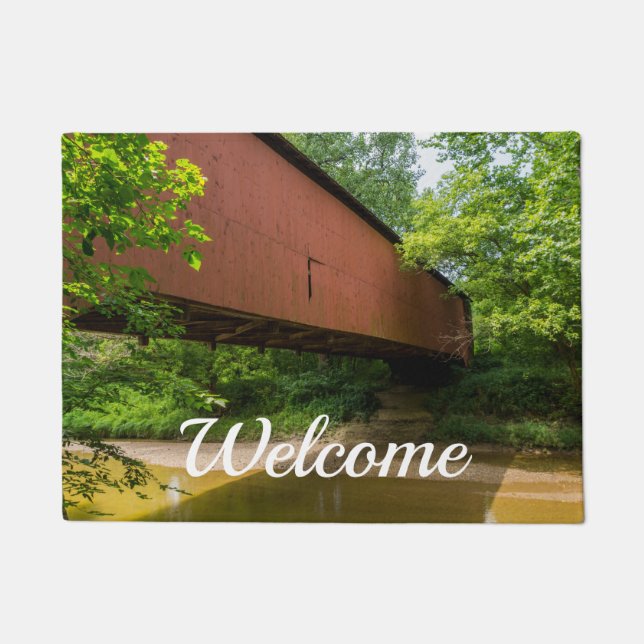 Wilkens Mill Covered Bridge Welcome Doormat (Front)