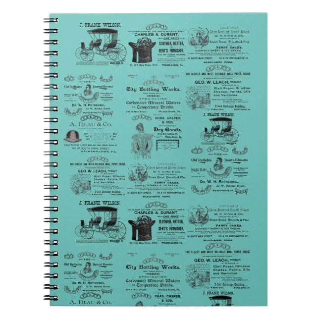 Wilkes-Barre Pennsylvania 1890's advertising   Notebook (Front)