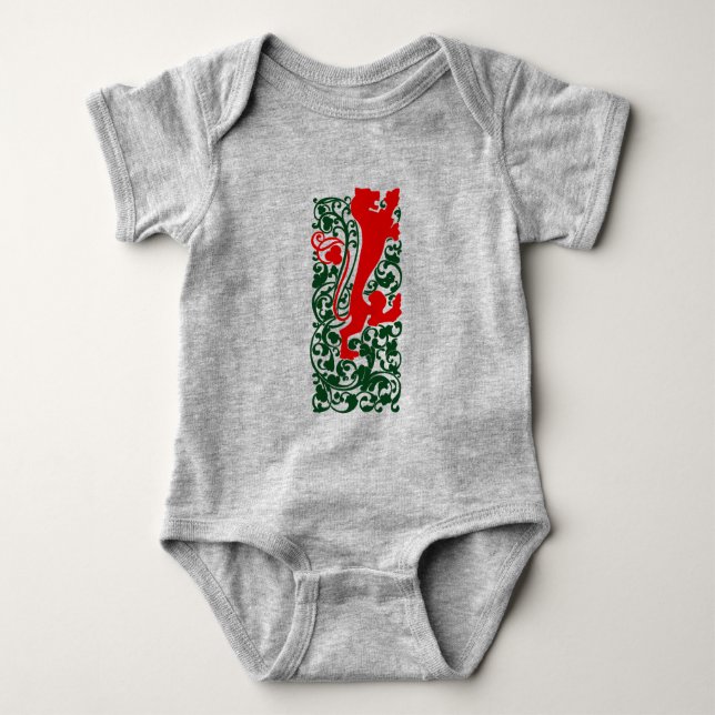 Will Bradley Heraldic Lion Baby Bodysuit (Front)