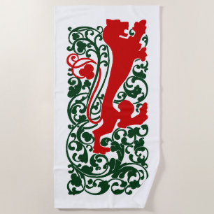 Will Bradley Heraldic Lion Beach Towel