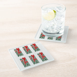 Will Bradley Heraldic Lion Glass Coaster