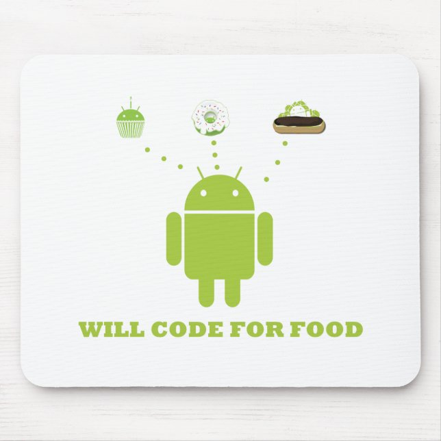 Will Code For Food (Android Software Developer) Mouse Pad (Front)