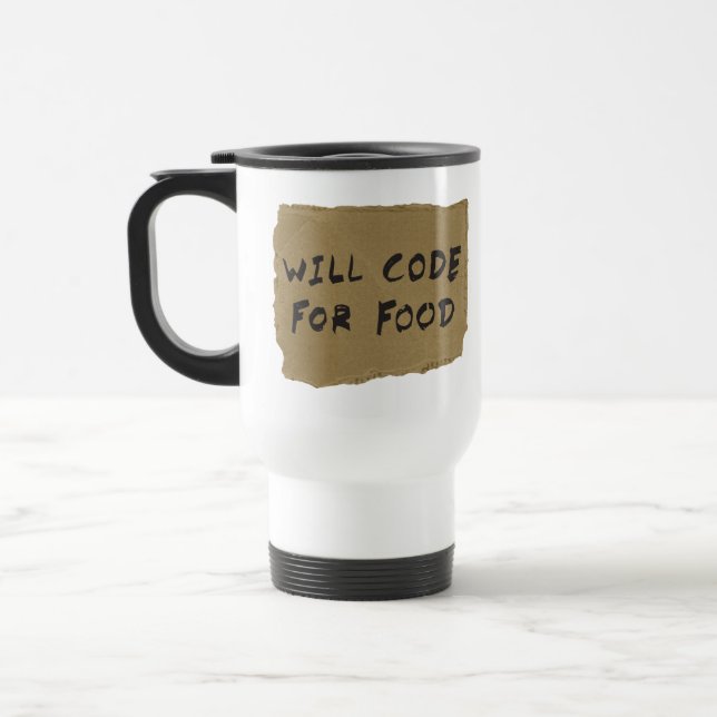 Will Code For Food Travel Mug (Left)