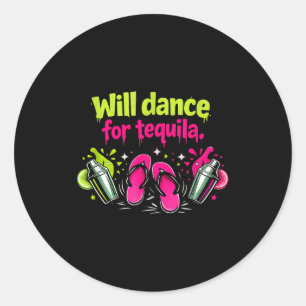 Will dance for party crew flip flops graphic Will  Classic Round Sticker