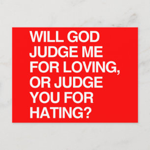 WILL GOD JUDGE ME FOR LOVIN POSTCARD