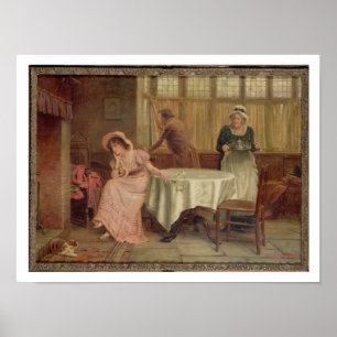 'Will He Come?' (oil on canvas) Poster