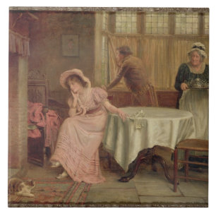 'Will He Come?' (oil on canvas) Tile