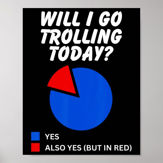 Will I Go Trolling Today Sarcastic Pie Chart Troll (Front)