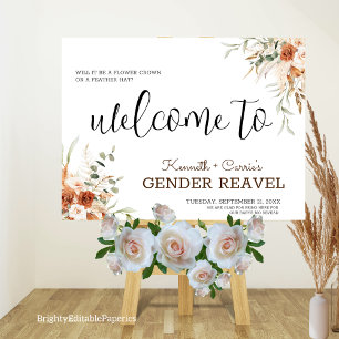 Will It Be a Flower Crown Or A Feather Hat? Gender Poster